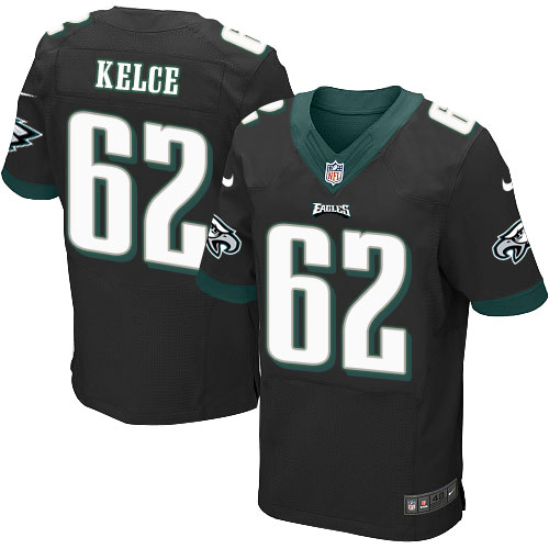 Men's Elite Jason Kelce Nike Jersey Black Alternate - #62 NFL Philadelphia Eagles